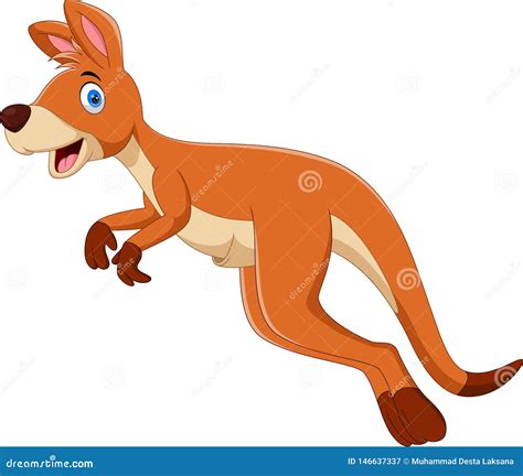 Illustration of Jumping Kangaroo Cartoon Stock Illustration - Illustration of isolated, kangaroo ...