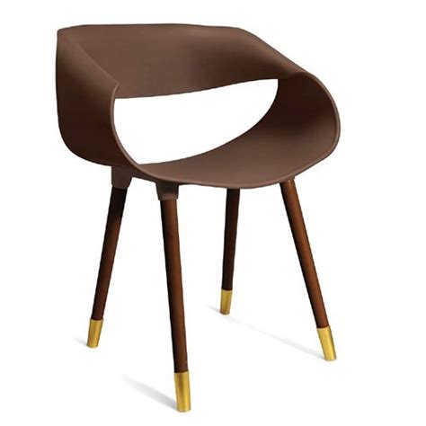 F Studio Brown Tulip Cafeteria Seating Chair Seating Capacity Single