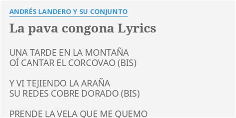 La Pava Congona Lyrics By Andr S Landero Y Su Conjunto Una Tarde En