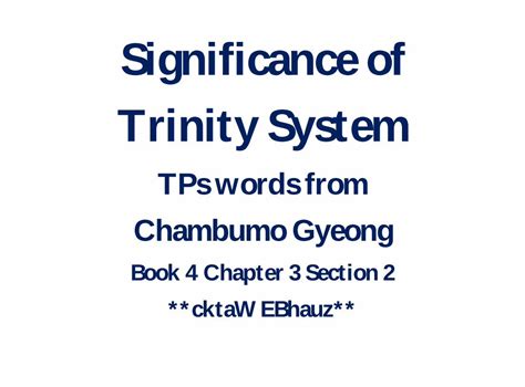 Pdf Significance Of Trinity System Dokumentips
