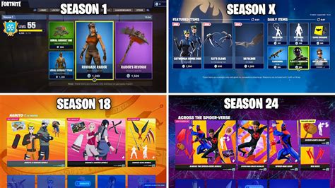 Evolution Of Fortnite Item Shop Chapter 1 Season 1 Chapter 4 Season 4 Youtube