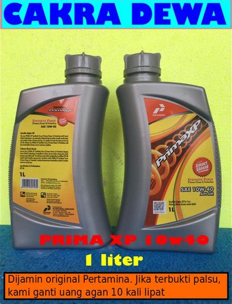 Jual Oli Mesin Mobil Pertamina Prima Xp Primaxp W Kemasan Liter