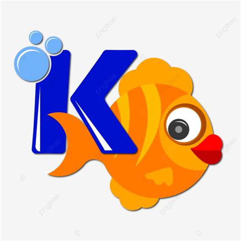 K Alphabet With Fish Illustration Vector K Alphabet Letter Png And