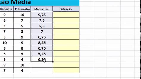 Media No Excel Formula Educabrilha