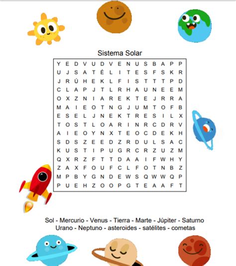 Planeaciòn Multimodal Upv Sopa De Letras Sobre El Sistema Solar