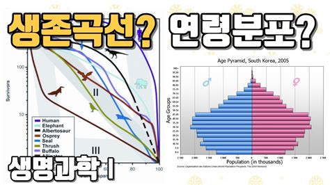 2020 생명과학1 개체군 생존곡선 연령분포 71강 Youtube