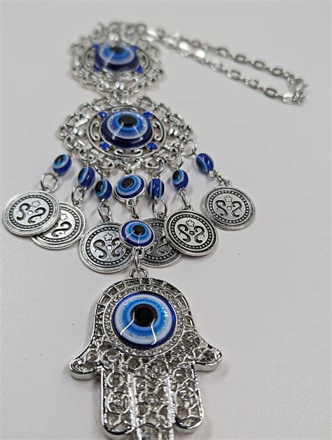 Evil Eye Hamsa Hand Rear View Mirror Car Charm Accessory Suncatcher