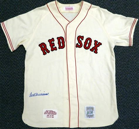 Lot Detail Ted Williams Signed 1941 Mitchell Ness Boston Red Sox