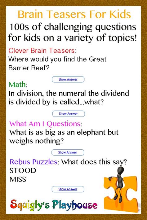 Riddles And Brain Teasers For Kids