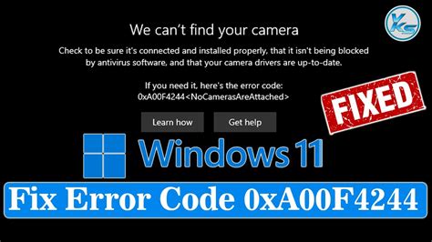 Fix We Can T Find Your Camera 0xA00F4244 Error On Windows 11 YouTube