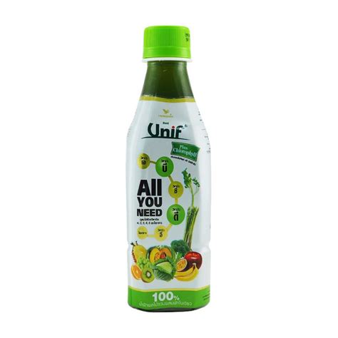 ยูนิฟ น้ำผักผลไม้รวมผสมผักใบเขียว 100 300ml Unif All You Need 100