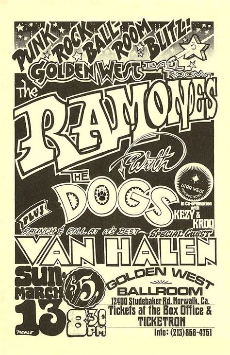 The Ramones 1977 Norwalk Rock Poster Art Music Concert Posters