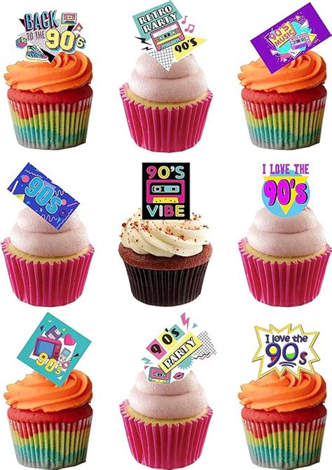 Stand Up Nineties S Retro Party Edible Wafer Paper Cake