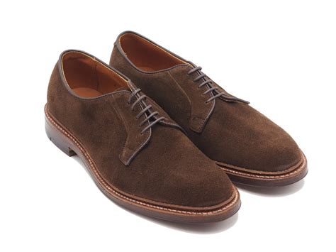 Alden Plain Toe Blucher Dark Brown Suede Double Monk