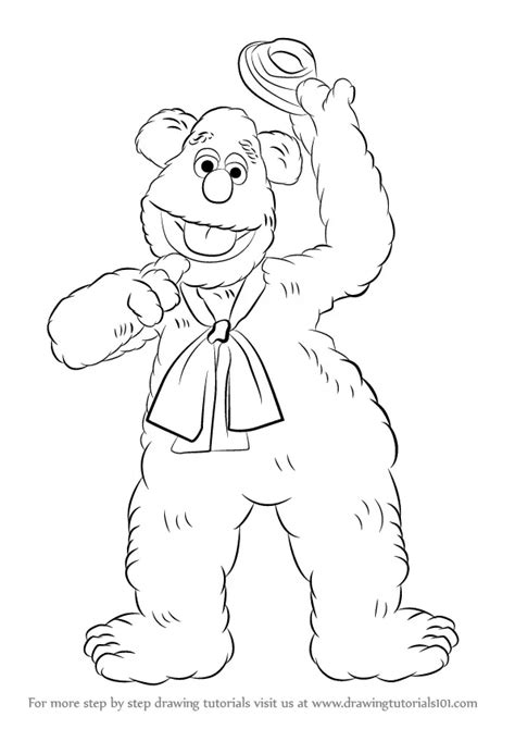 Step by Step How to Draw Fozzie Bear from The Muppet Show ...