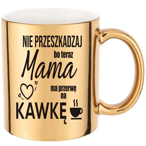 KUBEK ZŁOTY ELEGANCKI STYLOWY PREZENT DLA MAMY MATKI NA DZIEŃ MAMY