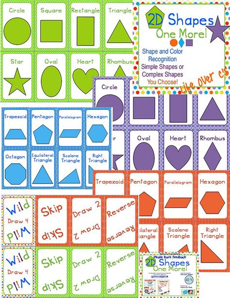 2D Shapes "One More!" Math Card Game: Simple and Complex Shapes | Math ...