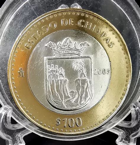 Moneda Pesos Estado Chiapas Ra Fase Bimet Lica