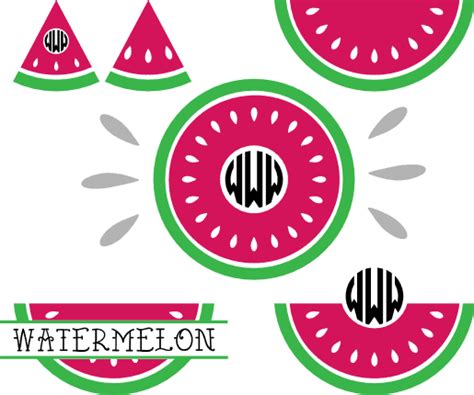 Watermelon Monogram Frame Fruit Summer Free Svg File For Members