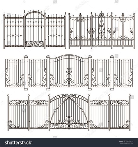 Iron Gate Fence Design Different Decorative Stock Illustration 784955212 | Shutterstock