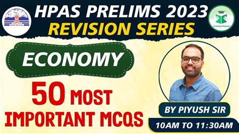 HPAS Prelims 2023 Free Revision Series Economy 50 Most Important