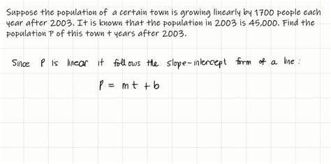 Solved A Town S Population Has Been Growing Linearly In The