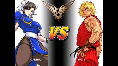 무겐mugen 춘리 Vs 켄 마스터즈 Chun Li Vs Ken Masters Youtube