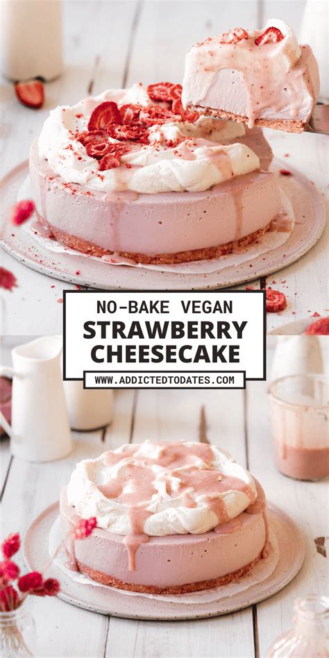 Vegan No Bake Strawberry Cheesecake In 2024 Vegan Baking Recipes