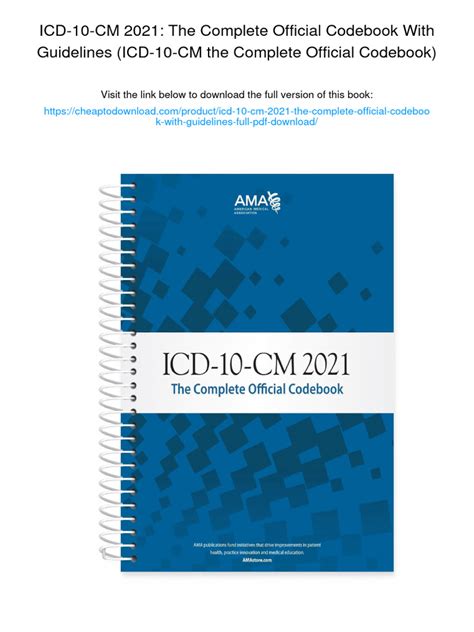 Icd 10 Cm 2021 The Complete Official Codebook With Guidelines Icd 10 Cm The Complete Official