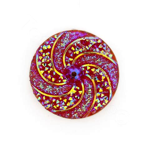 Acrylic Cabochon 20mm Disc Spiral Red Craft Hobby And Jewellery