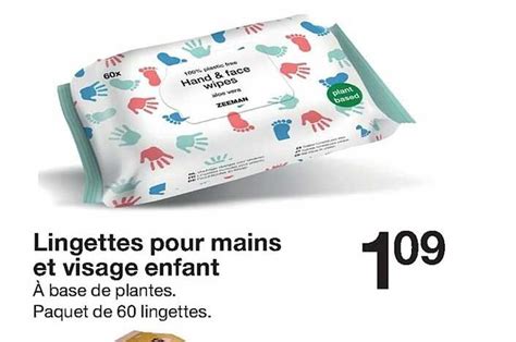 Promo Lingettes Pour Mains Et Visage Enfant Chez Zeeman ICatalogue Fr