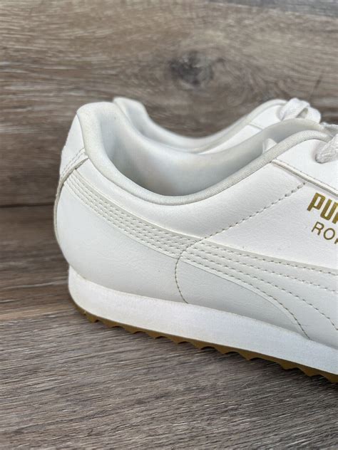 Puma Roma Classic White Gum Gold Mens Trainers Sneake Gem