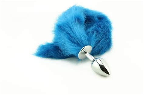 Screw Thread Stainless Steel Faux Fox Tail Butt Plug Anal Plug Cosplay