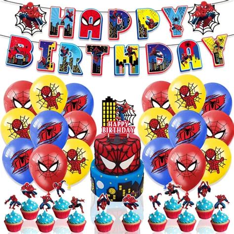 Globos De Cumplea Os Decoraci N Spider Man Fiesta Tem Tica Meses Sin