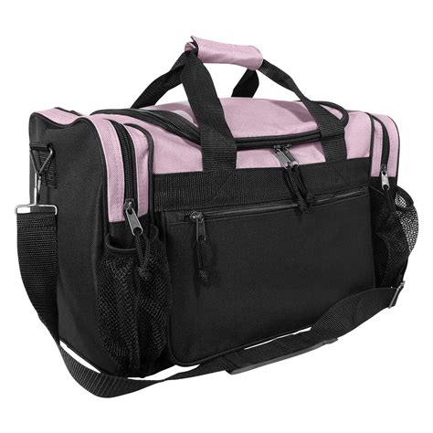 DALIX 17 Duffle Bag Sports Travel Gym Bag With Mesh Pockets In Pink