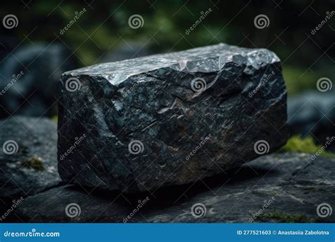 Piece Of Basalt With Its Dark Color And Texture Generative Ai Stock