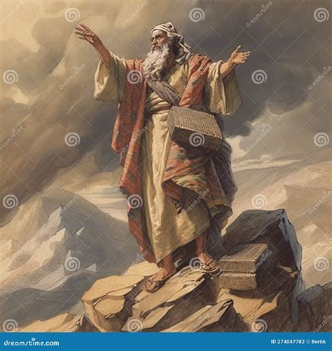 Moses Receiving The Ten Commandments At Mount Sinai Religion And Faith Prophet Of Judaism And