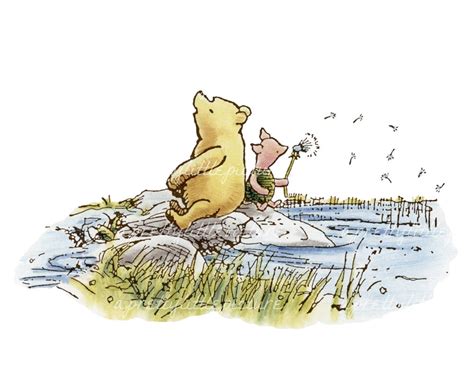 Classic Winnie The Pooh Print Featuring Pooh And Piglet On A Etsy