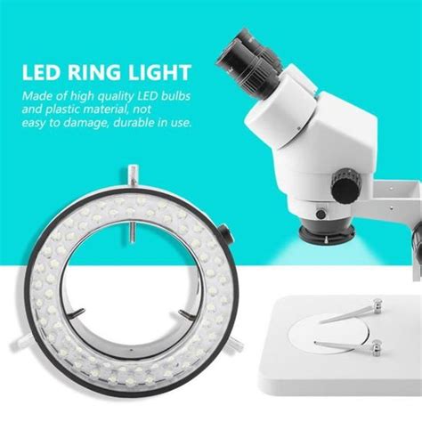 Tbest Anneau lumineux à LED Caméra Microscope 3 5W 60LED Source de