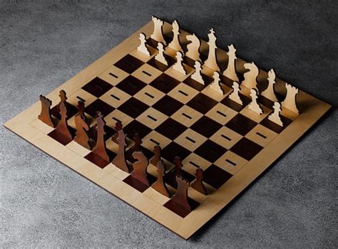 Laser Cut Wooden Engraved Chess Board Game CDR File | Vectors File