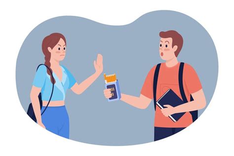 Combating Peer Pressure 2D Vector Isolated Illustration