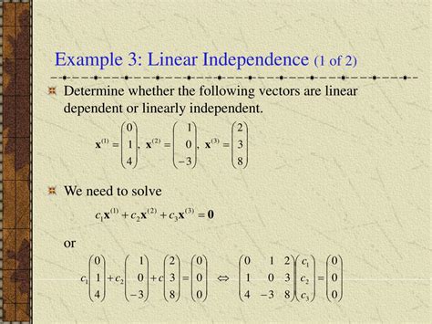 PPT Ch 7 3 Systems Of Linear Equations Linear Independence