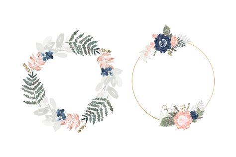 Watercolor Floral Frames Graphic By Dzynee Creative Fabrica