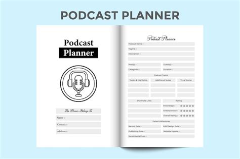 Premium Vector Podcast Info Tracker Kdp Interior Journal Podcast