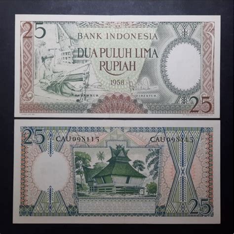 Jual UANG KUNO 25 RUPIAH SERI PEKERJA TH 1958 GRADE UNC Shopee Indonesia