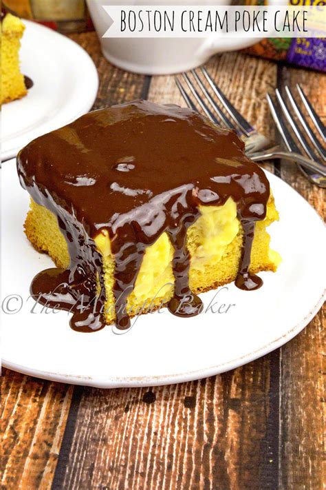 Boston Cream Poke Cake The Midnight Baker