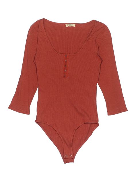 Heart Hips Solid Orange Bodysuit Size M 65 Off Thredup