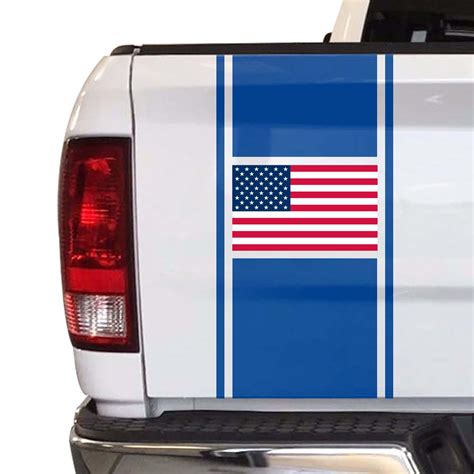 American Usa Flag Racing Stripes Truck Tailgate Vinyl Decal Sticker