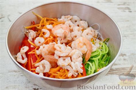 Рецепт: Фунчоза с креветками на RussianFood.com