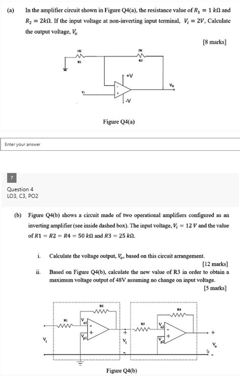 SOLVED In The Amplifier Circuit Shown In Figure Q4 A The Resistance